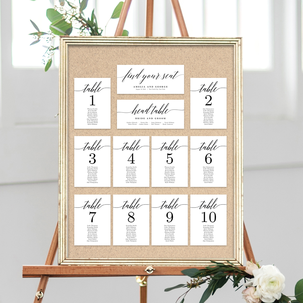 Seating Chart Cards Template